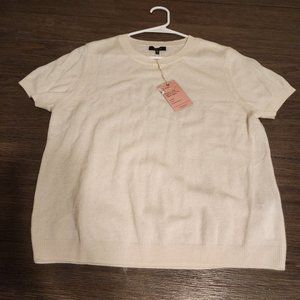 Quince Mongolian Cashmere Tee NWT White XL.